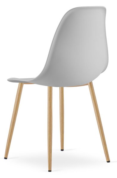 Set tří jídelních židlí WAT šedý - naturální nohy (3 ks)