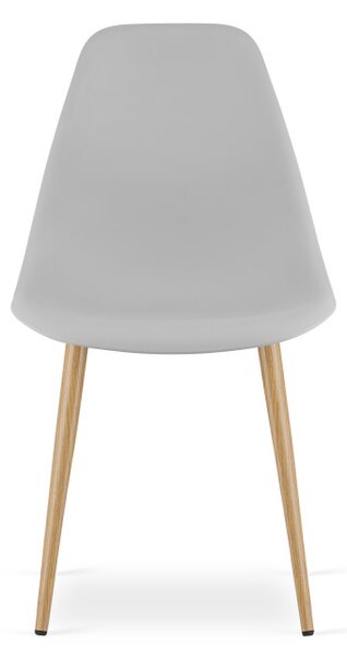 Set tří jídelních židlí WAT šedý - naturální nohy (3 ks)
