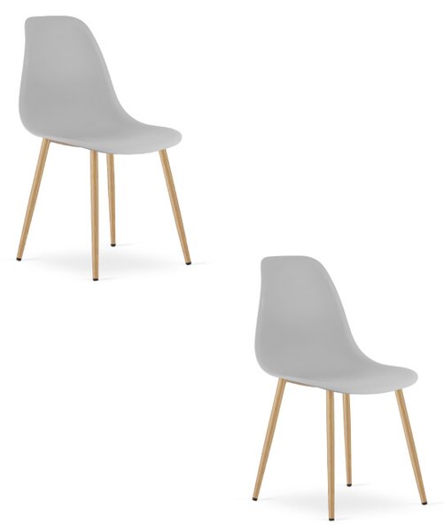 Set dvou jídelních židlí WAT šedý - naturální nohy (2 ks)