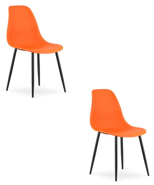Set dvou jídelních židlí WAT oranžový - černé nohy (2 ks)