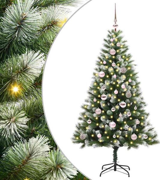Umělý vánoční stromeček s umělým sněhem 150 LED Teplá bílá 3395435