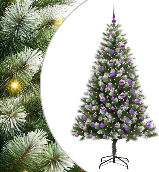Umělý vánoční stromeček s umělým sněhem 300 LED Teplá bílá 3395448