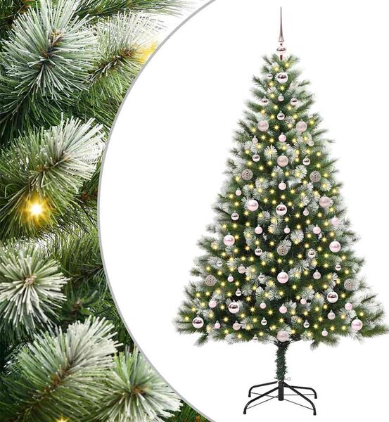 Umělý vánoční stromeček s umělým sněhem 300 LED Teplá bílá 3395444