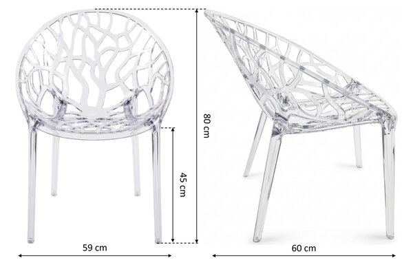 TENTino Designová židle CRYSTAL TRANSPARENT