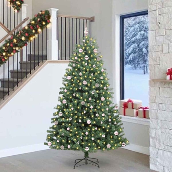 Umělý Skládací Vánoční Strom Zelená 240 cm PVC a kov 3395507