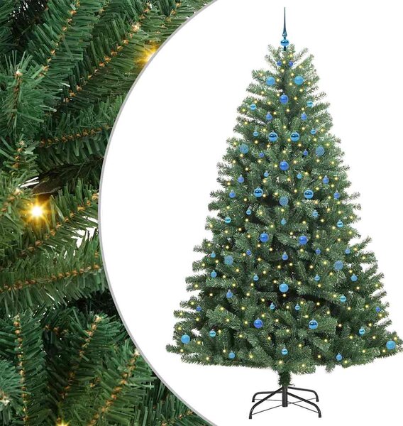 Umělý Skládací Vánoční Strom Zelená 240 cm PVC a kov 3395512