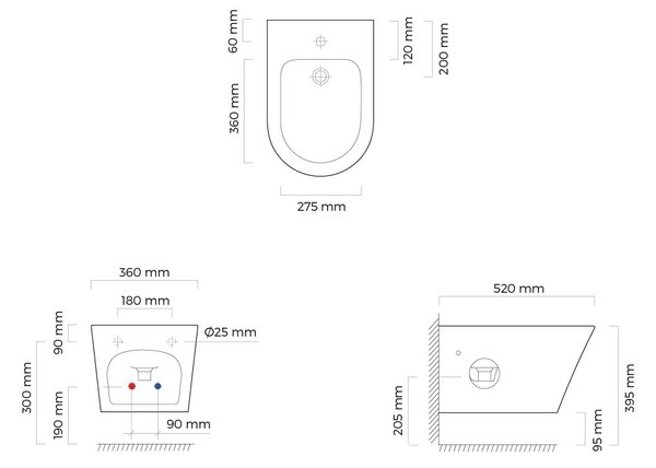 Oltens Jog bidet závěsný bílá 46001000