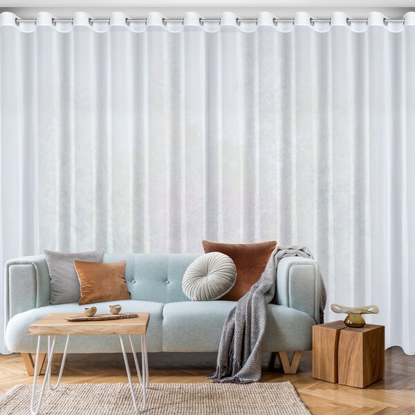 ZÁCLONA NA KROUŽCÍCH ARLETA 350X270 CM BÍLÁ