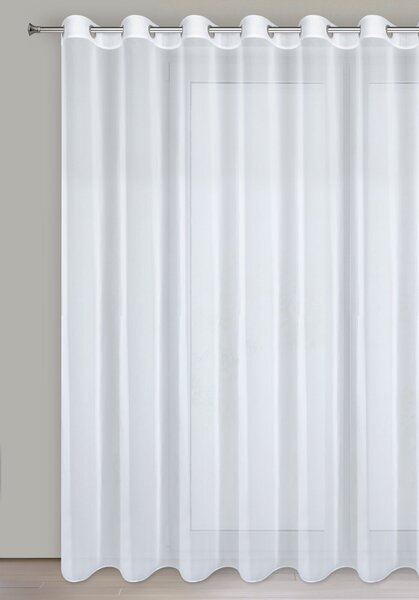 ZÁCLONA NA KROUŽCÍCH ARLETA 350X270 CM BÍLÁ