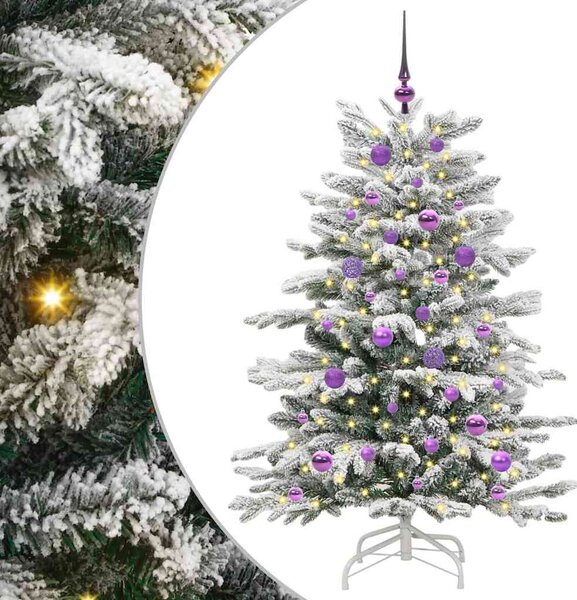 Umělý Skládací Vánoční Strom Bílá 150 cm PE a PVC 3395637