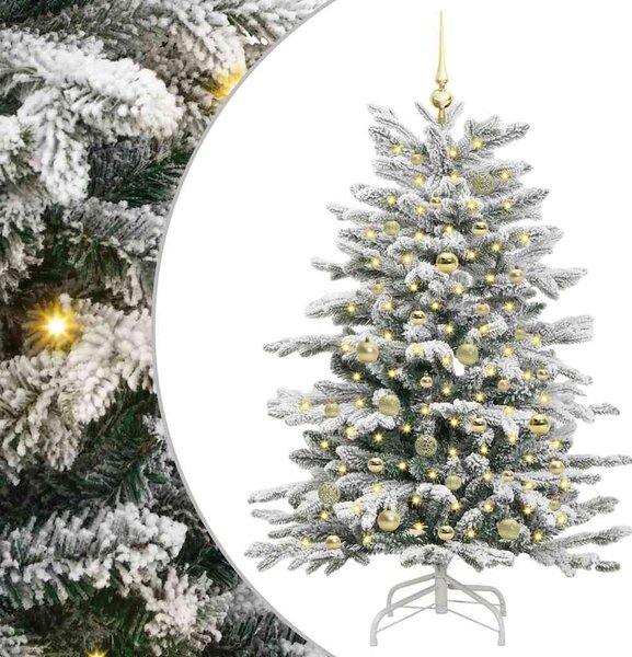 Umělý Skládací Vánoční Strom Bílá 150 cm PE a PVC 3395635