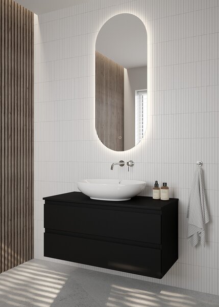 Oltens Nordlis zrcadlo 50x120 cm oválný s osvětlením s vyhřívací podložkou 64114000