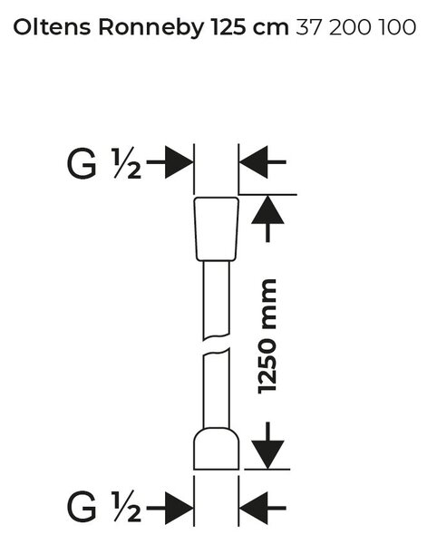 Oltens Ronneby sprchová hadice 125 cm chrom 37200100