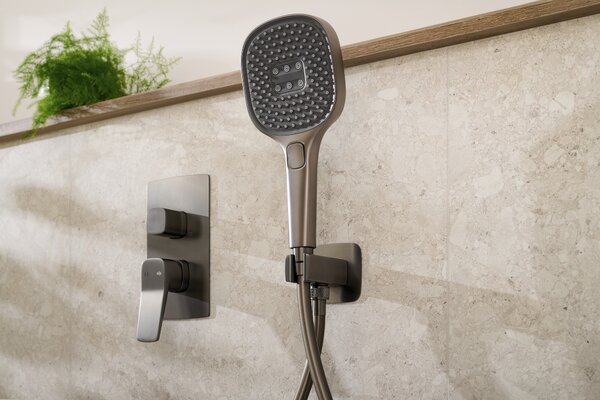 KFA Armatura Malaga Gun Metal Grey sprchová sada pod omítku s dešťovou sprchou grafitová 4529-501-61