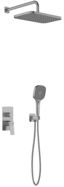 KFA Armatura Malaga Gun Metal Grey sprchová sada pod omítku s dešťovou sprchou grafitová 4529-501-61