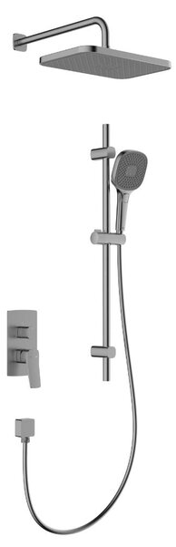 KFA Armatura Malaga Gun Metal Grey sprchová sada pod omítku s dešťovou sprchou grafitová 4529-301-61