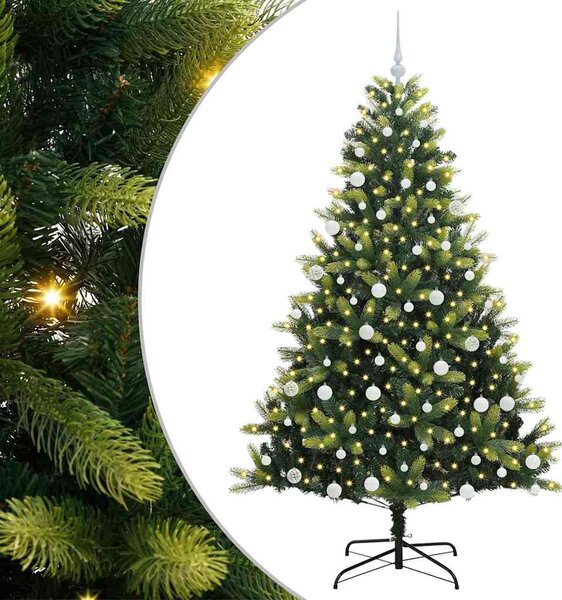 Umělý skládací vánoční stromeček 300 LED Zelená 180 cm PVC a PE 3395994