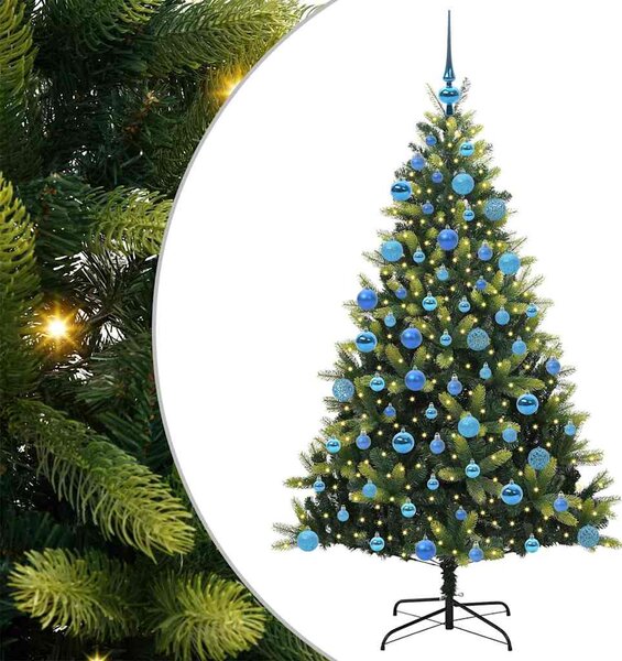 Umělý skládací vánoční stromeček 300 LED Zelená 180 cm PVC a PE 3395998