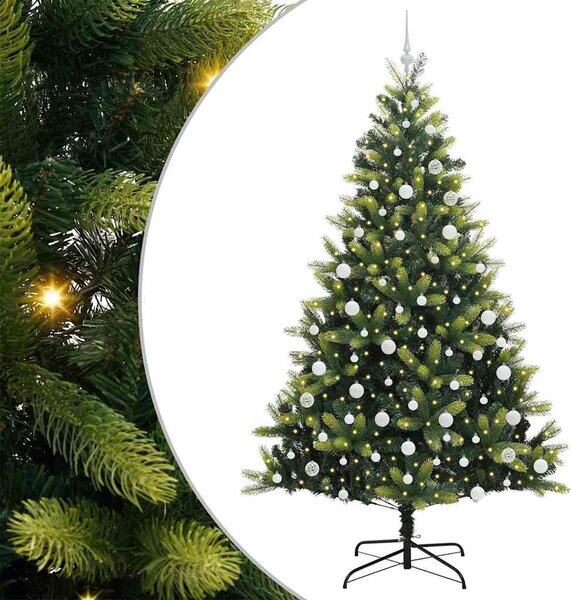 Umělý skládací vánoční stromeček 300 LED Zelená 210 cm PVC a PE 3396003