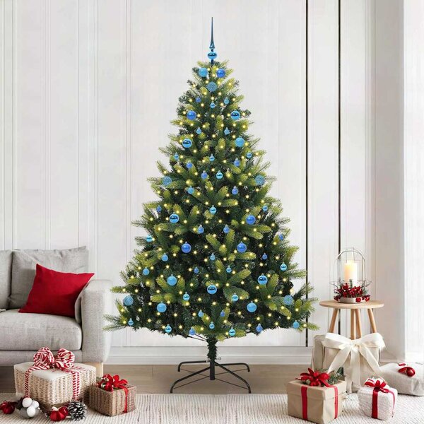 Umělý skládací vánoční stromeček 300 LED Zelená 210 cm PVC a PE 3396007