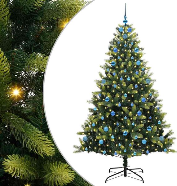 Umělý skládací vánoční stromeček 300 LED Zelená 210 cm PVC a PE 3396007