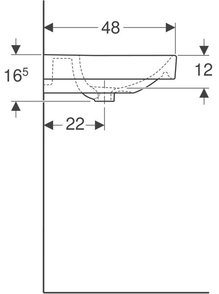 Geberit Smyle Square umyvadlo 60x48 cm obdélníkový klasický-nábytkový-zápustný bílá 500.229.01.1