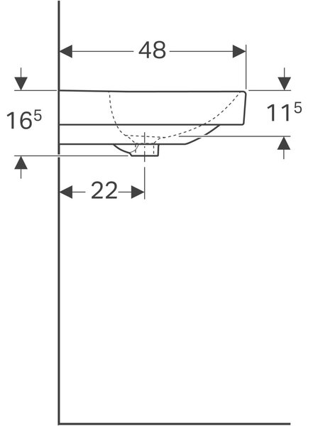 Geberit Smyle Square umyvadlo 75x48 cm obdélníkový nábytkový-na pult bílá 500.249.01.1