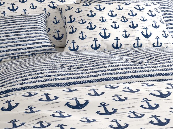 Polybavlněné povlečení NAVYSTA POLY modro-bílé Rozměr povlečení: 70 x 90 cm | 140 x 200 cm