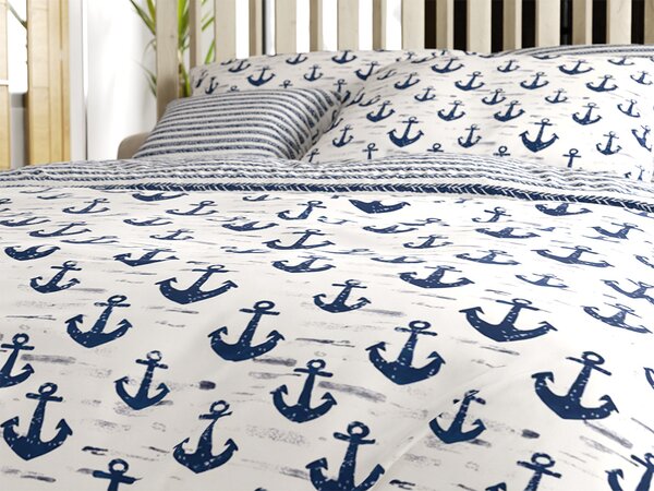 Polybavlněné povlečení NAVYSTA POLY modro-bílé Rozměr povlečení: 70 x 90 cm | 140 x 200 cm