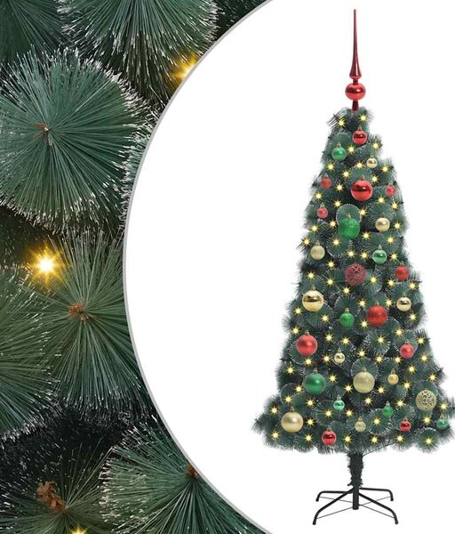 Umělý Předsvícený Vánoční Stromek se Sadou Kuliček Zelená PET 3396149