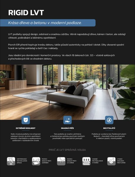 Rigid Vinyl Floor LVT Dub Vídeňský 4,459 m2