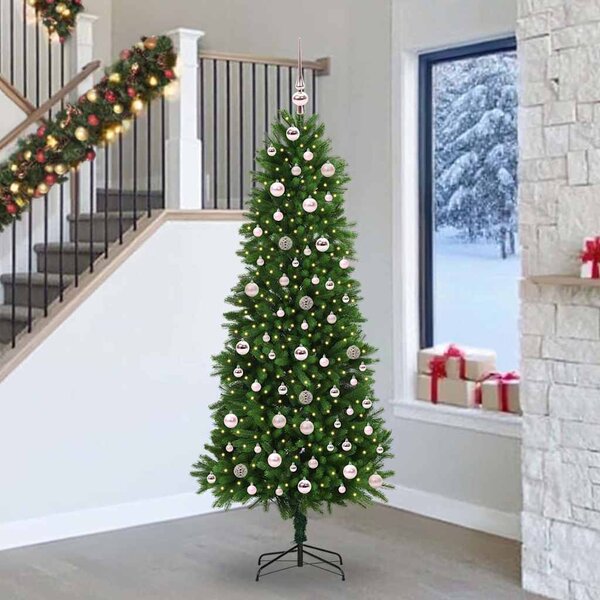 Vánoční stromeček s 300 LED diodami s stojanem Zelená 240 cm PE 3396351