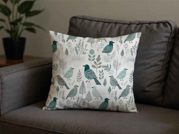 Polybavlněný povlak na polštář LEAFBIRD POLY 45x45 cm, bílo-zelený