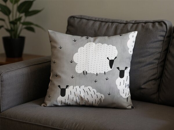 Polybavlněný povlak na polštář SHEEP POLY 45x45 cm, šedý