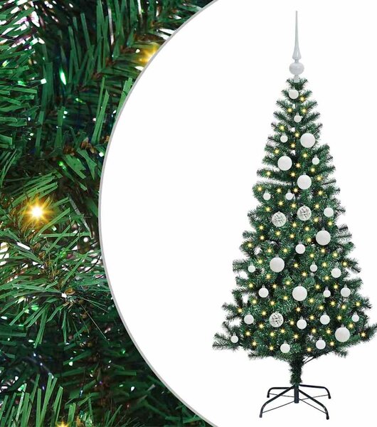 Umělý osvětlený vánoční stromeček Zelená 120 cm PVC a kov 3396739
