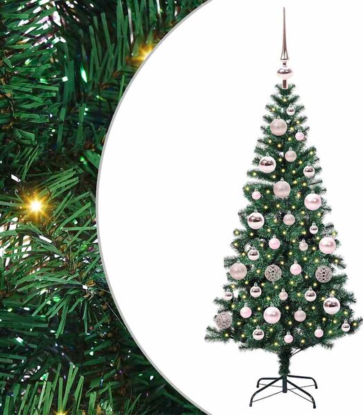 Umělý osvětlený vánoční stromeček Zelená 120 cm PVC a kov 3396738