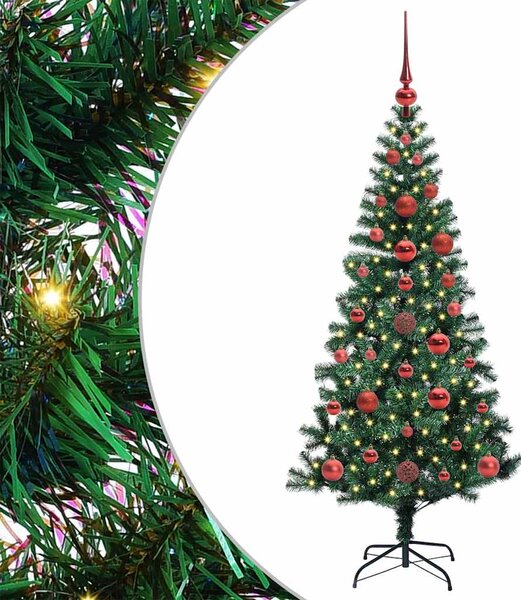 Umělý osvětlený vánoční stromeček Zelená 120 cm PVC a kov 3396736