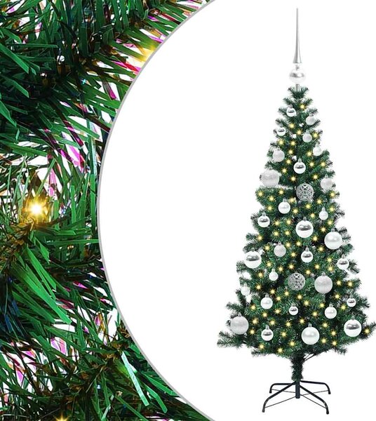 Umělý osvětlený vánoční stromeček Zelená 120 cm PVC a kov 3396741