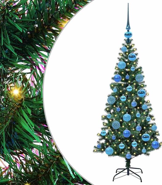 Umělý osvětlený vánoční stromeček Zelená 120 cm PVC a kov 3396743