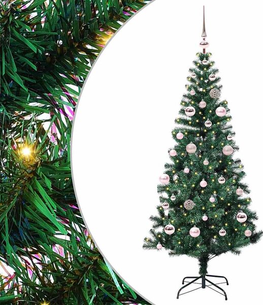 Umělý osvětlený vánoční stromeček Zelená 150 cm PVC a kov 3396751
