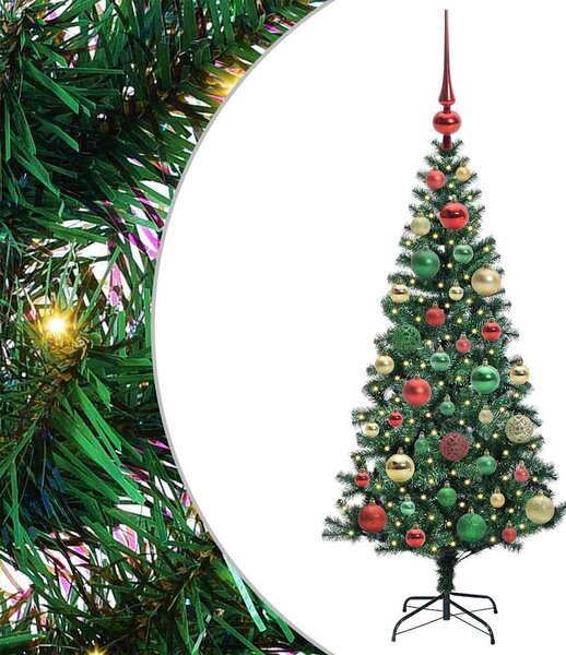 Umělý osvětlený vánoční stromeček Zelená 120 cm PVC a kov 3396744