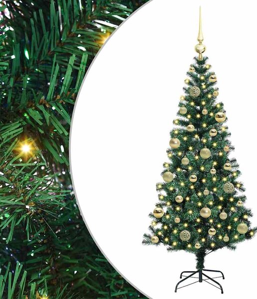 Umělý osvětlený vánoční stromeček Zelená 120 cm PVC a kov 3396740