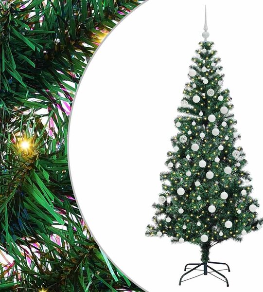 Umělý osvětlený vánoční stromeček Zelená 180 cm PVC a kov 3396765