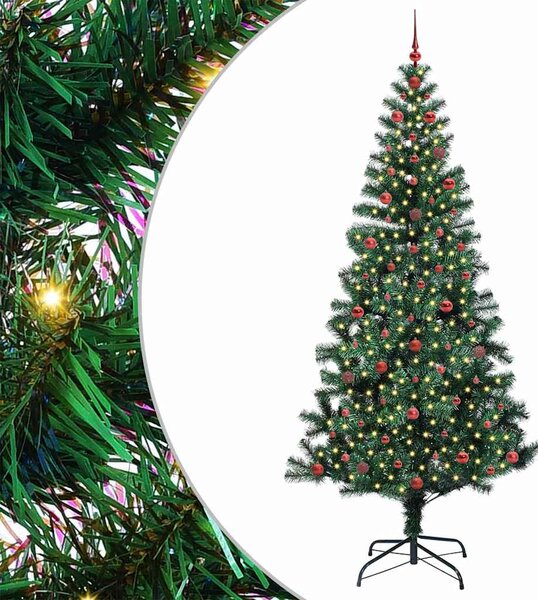 Umělý osvětlený vánoční stromeček Zelená 240 cm PVC a kov 3396788