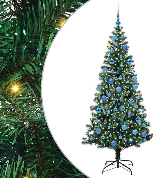Umělý osvětlený vánoční stromeček Zelená 180 cm PVC a kov 3396769
