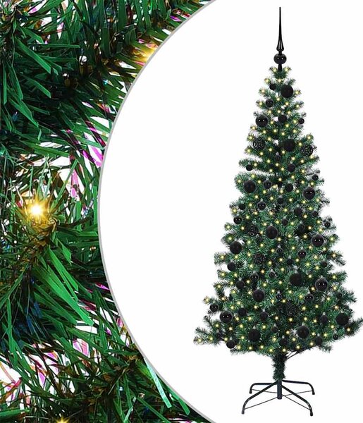 Umělý osvětlený vánoční stromeček Zelená 180 cm PVC a kov 3396763