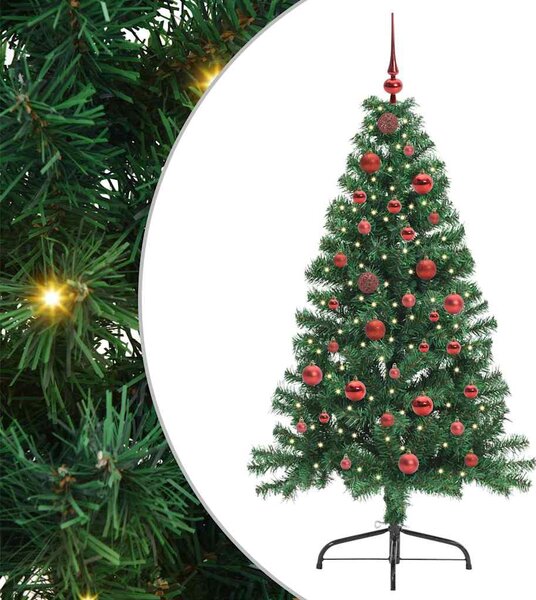 Umělý osvětlený vánoční stromeček Zelená 150 cm PVC 3396998