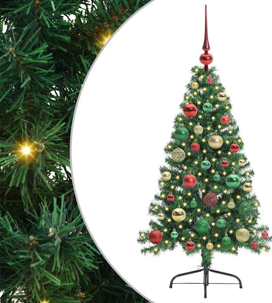 Umělý osvětlený vánoční stromeček Zelená 120 cm PVC 3396997