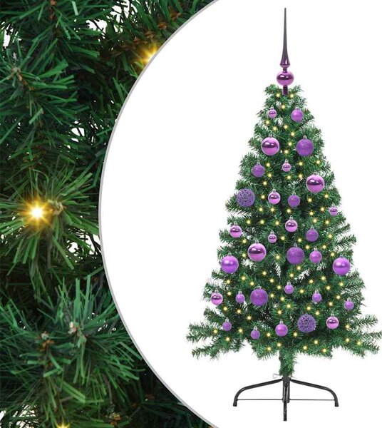 Umělý osvětlený vánoční stromeček Zelená 120 cm PVC 3396995