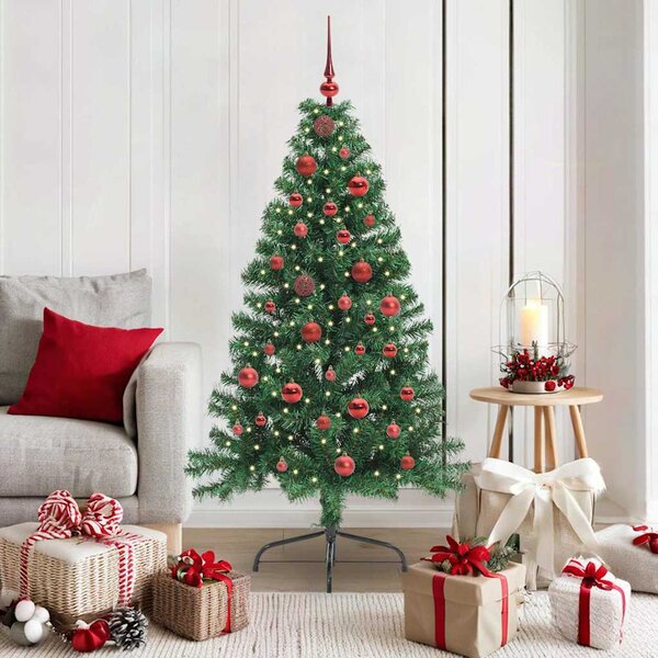 Umělý osvětlený vánoční stromeček Zelená 150 cm PVC 3396998